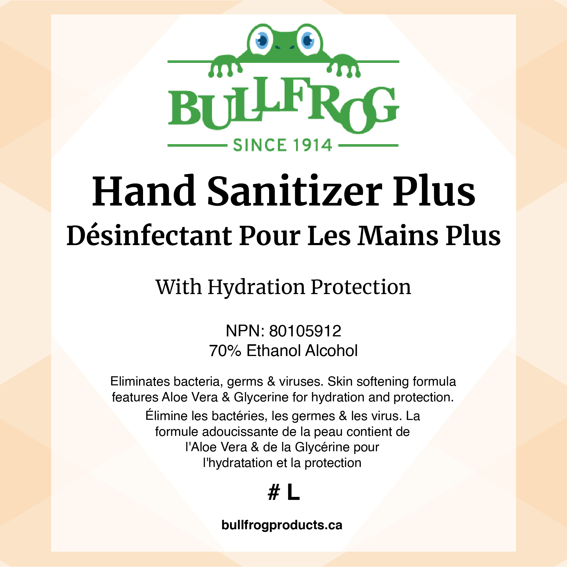 Hand Sanitizer Plus front label image